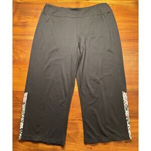 Tranquility Soma Women’s Black Pull On Wide Leg Cropped Pants Sz Large